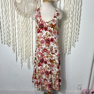 Soft Surroundings Sleeveless Floral Crochet Back Dress Size S/P